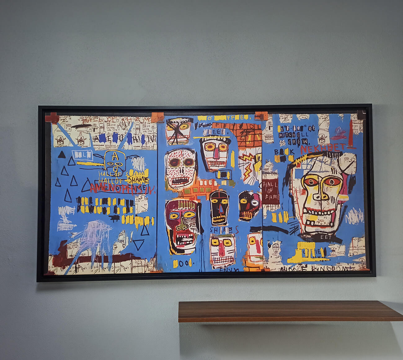 Jean-Michel Basquiat - Mitchel Crew - Kanvas Siyah Çerçeveli 160cm x 80 cm