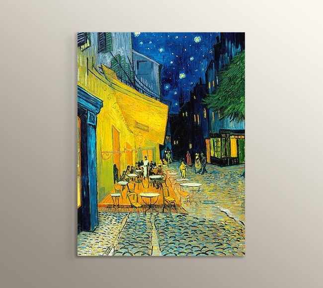 Cafe Terrace at Night - Kafe Terasta Gece - 30-40cm Mdf Tablo