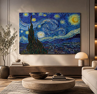 Starry Night - Yıldızlı Gece 1889 Kanvas Tablosu
